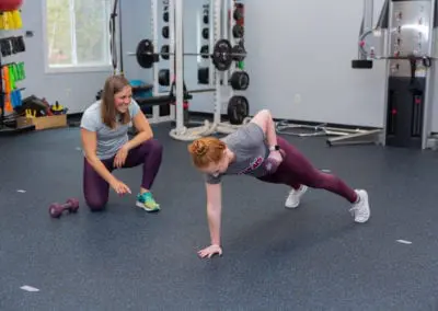 Personal Trainer working with a client in scarborough maine